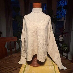 Auden Sleepware Women's V-Neck Pullover Oatmeal XXL NWT